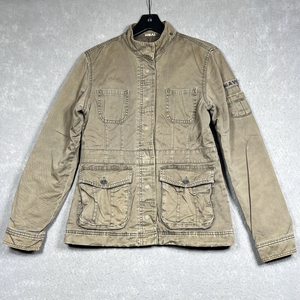 Mavi Jeans Trucker Jacket Mens Size Small Khaki Tan Canvas Made In Turkey